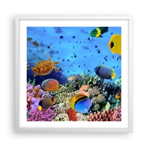 Plakát v bílém rámu - Co víme o životě… - 50x50 cm