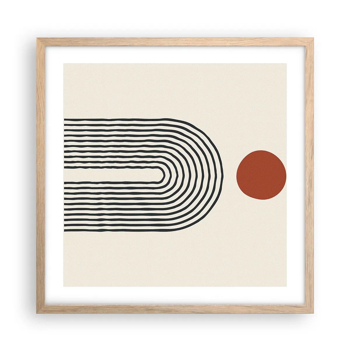 Plakát v rámu světlý dub - Magnetismus tvarů a barev - 50x50 cm