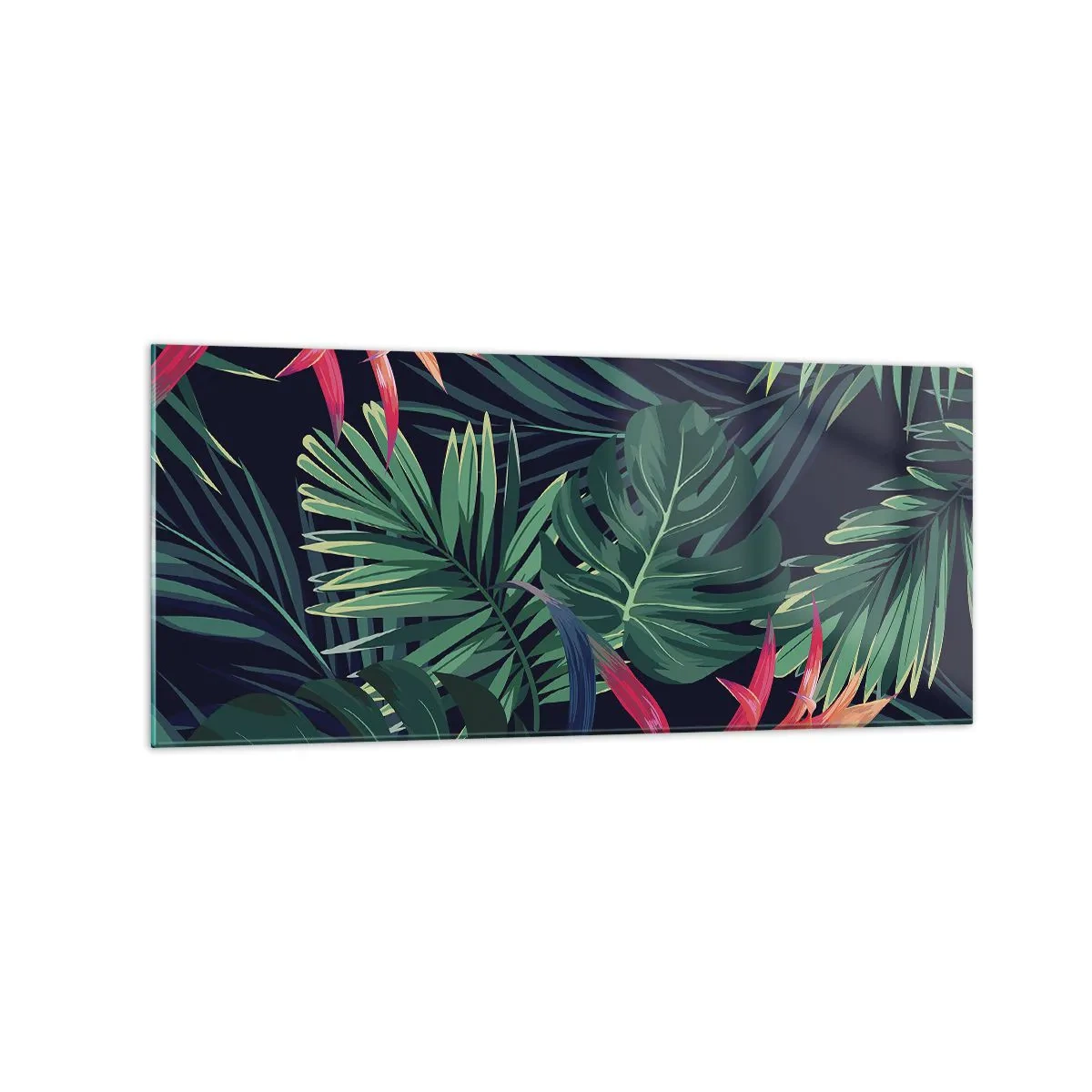 Obraz na skle - Vzplanout v zeleném - 120x50 cm