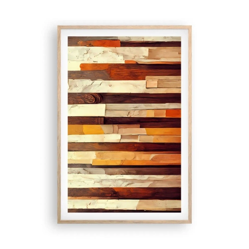 Plakát v rámu světlý dub - Hymna lesních stromů - 61x91 cm