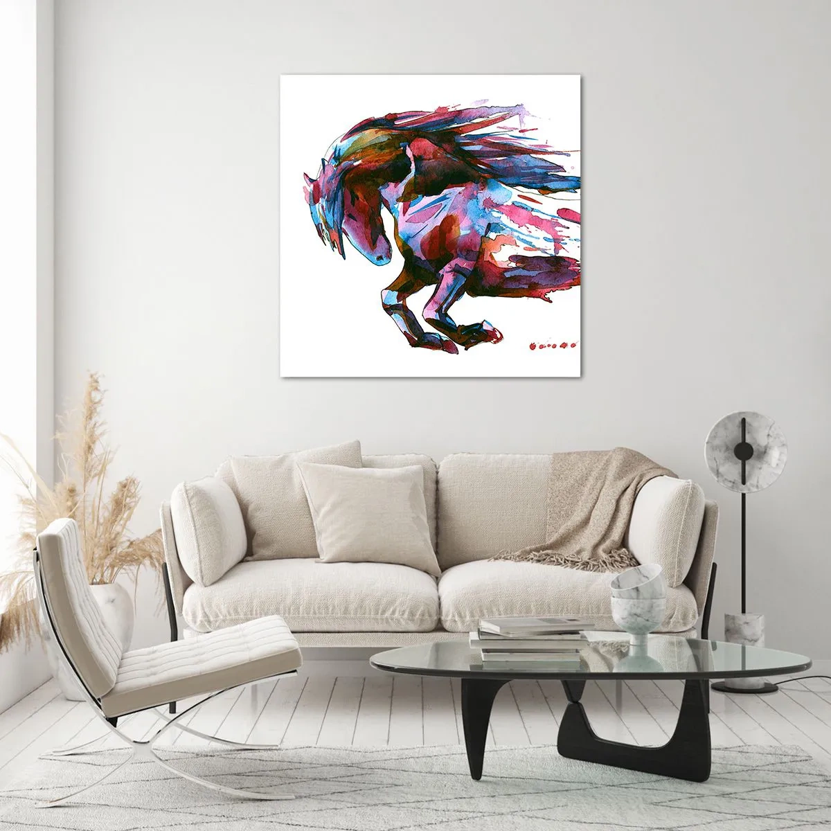 Obraz na skle - U vytržení - 50x50 cm