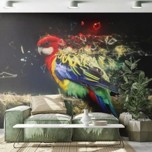 Fototapeta Premium Canvas - Posel záře - Abstrakce, Papoušek, Pták - 250x175 cm
