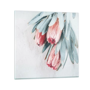 Obraz na skle - Zahanbené svou vlastní krásou - 50x50 cm