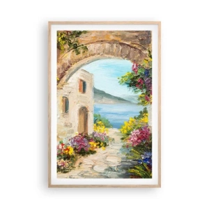 Plakát v rámu světlý dub - Půvab pobřežní krajiny - 61x91 cm