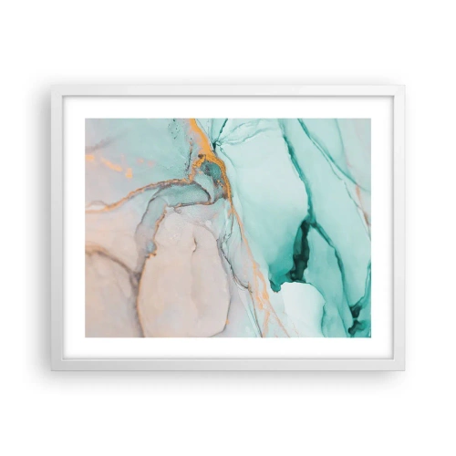 Plakát v bílém rámu - Tanec tvarů a barev - 50x40 cm