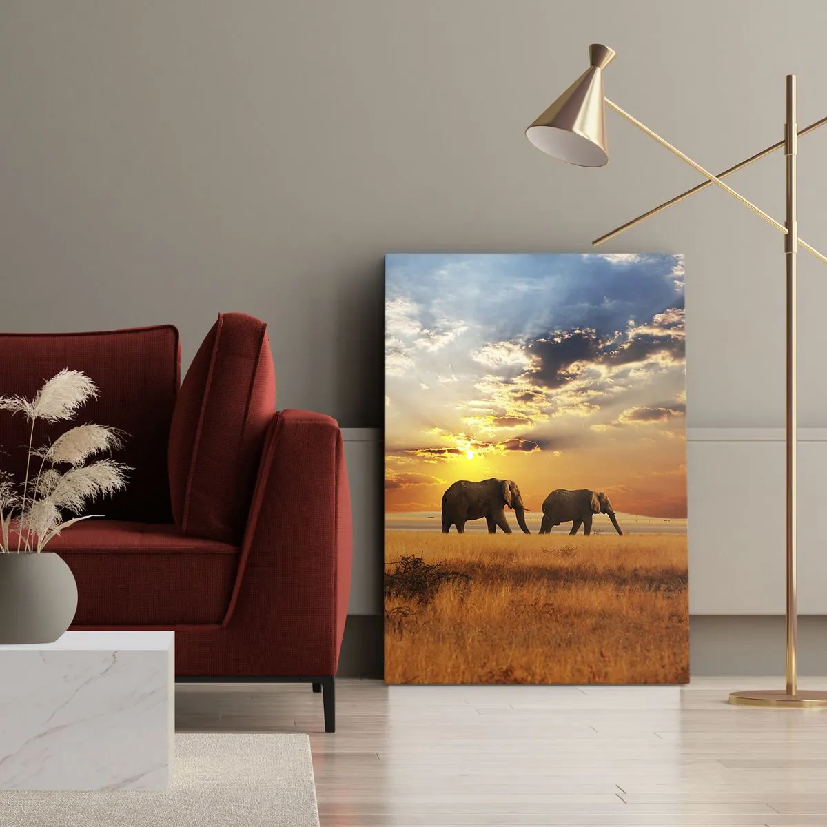 Obraz na plátně - Rodinná procházka - 55x100 cm