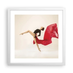 Plakát v bílém rámu - Červené a černé - 40x40 cm