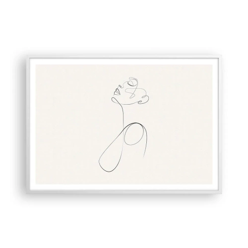Plakát v bílém rámu - Zamotaná ve snech - 100x70 cm
