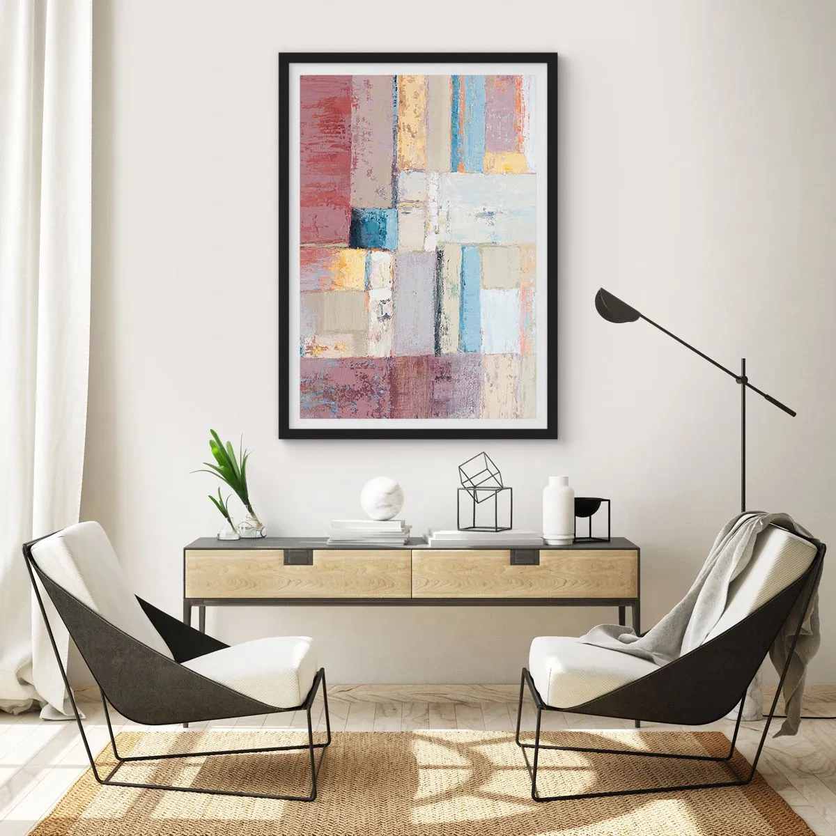 Plakát v černém rámu - Klid geometrie - 50x70 cm