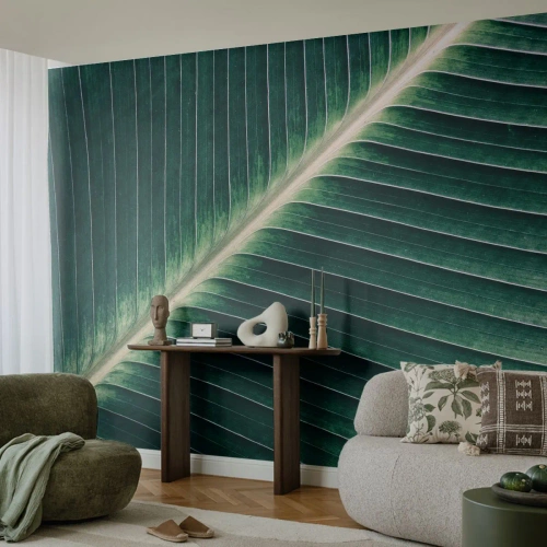 Fototapeta Premium Canvas - Rytmus přírody - Abstrakce, Zelený list, Grafika - 400x280 cm