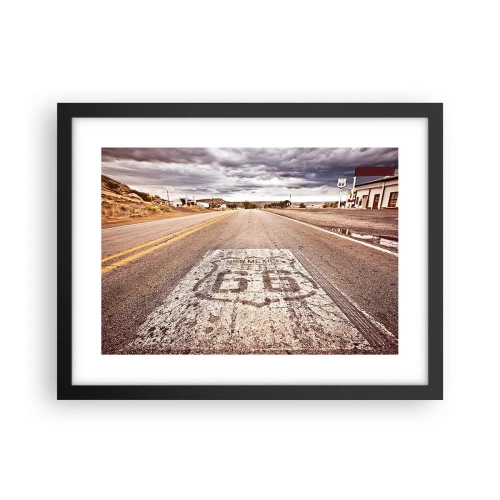 Plakát v černém rámu - Mother Road - americká legenda - 40x30 cm
