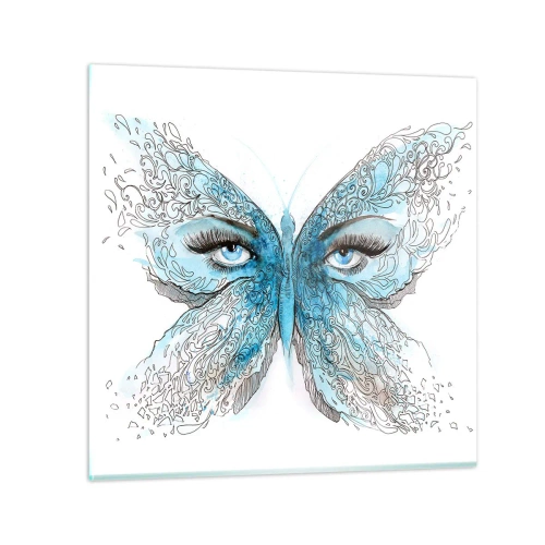 Obraz na skle - Sýkora modřinka eros - 30x30 cm