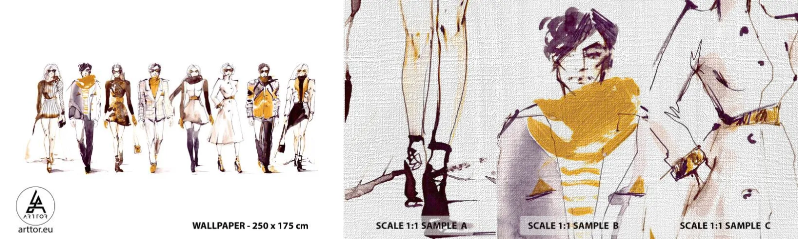 Vzor Fototapety Premium Canvas - Nevynucená elegance, volná elegance - Žena, Modelka, Móda - 100x30 cm