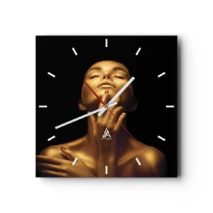 Nástěnné hodiny - Jako zlaté hedvábí - 40x40 cm