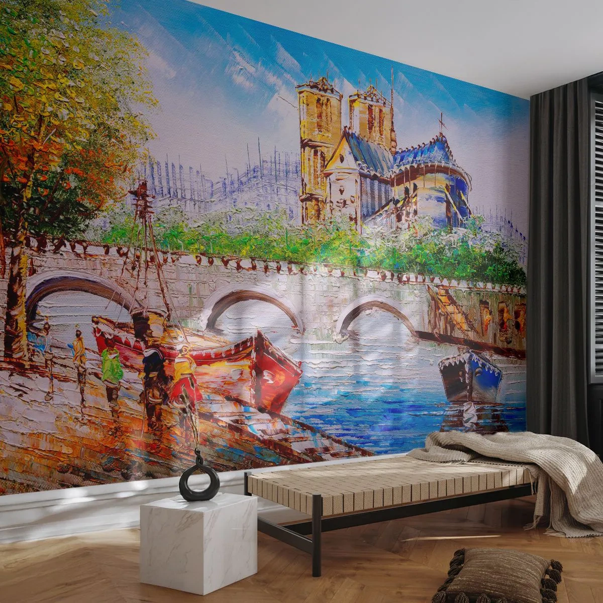 Fototapeta Premium Canvas - Jejich čas nikdy nepomíjí - Město, Paříž, Architektura - 250x175 cm