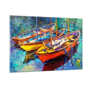 Obraz na skle - Na vodě husté od barev - 120x80 cm