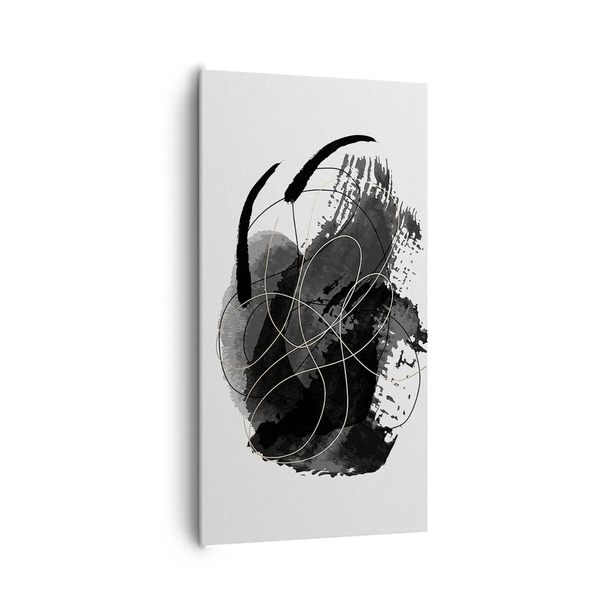 Obraz na plátně - Upletené z černé - 65x120 cm