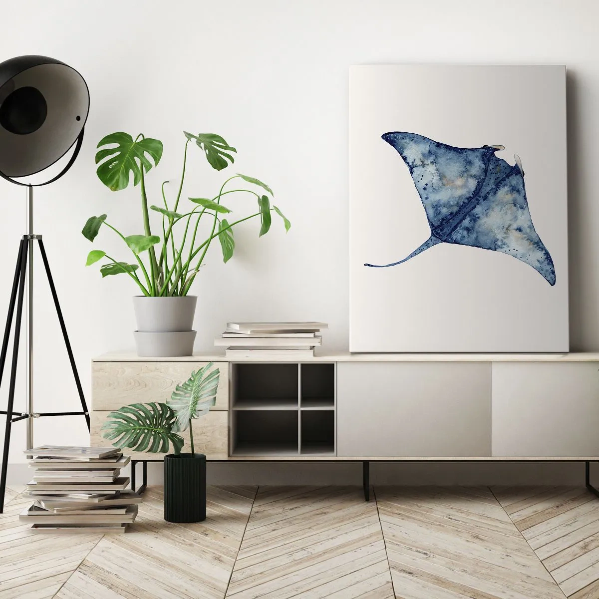 Obraz na plátně - Život v modři - 50x70 cm