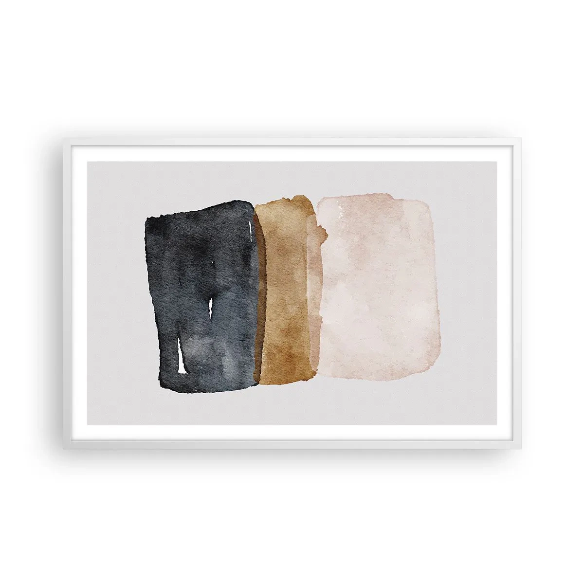 Plakát v bílém rámu - Kompozice zemitých barev - 91x61 cm