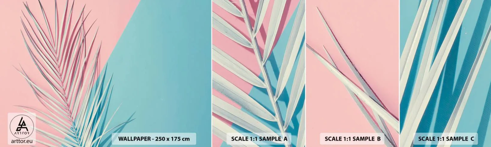 Vzor Fototapety Samolepicí Deluxe Sticker - Tropický dojem - Palmový list, Abstrakce, Grafika - 100x30 cm