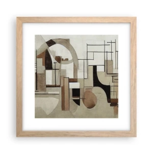 Plakát v rámu světlý dub - Městská krajina 2.0 - 30x30 cm