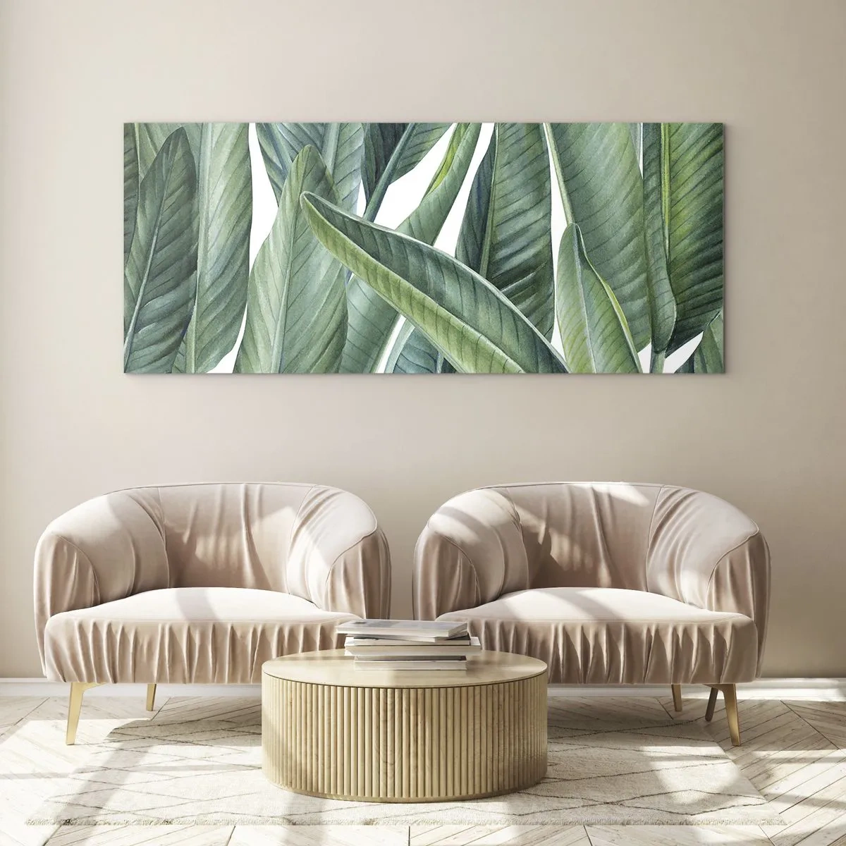Obraz na skle - Prostě zelená - 100x40 cm