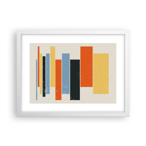 Plakát v bílém rámu - Záznam hudby - 40x30 cm