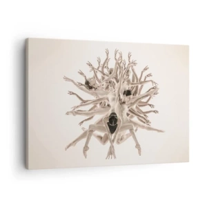 Obraz na plátně - Abstraktní kompozice tanečníků v pohybu - 70x50cm - Rozkvět v tanci - Moderní nástěnná dekorace do obývacího pokoje a ložnice ARTTOR