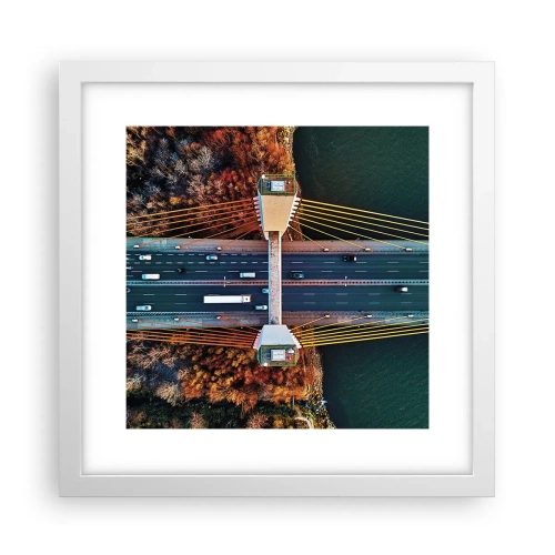 Plakát v bílém rámu - Za vodami, za lesy - 30x30 cm