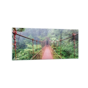 Obraz na skle - Zavěšený nad korunami - 120x50 cm