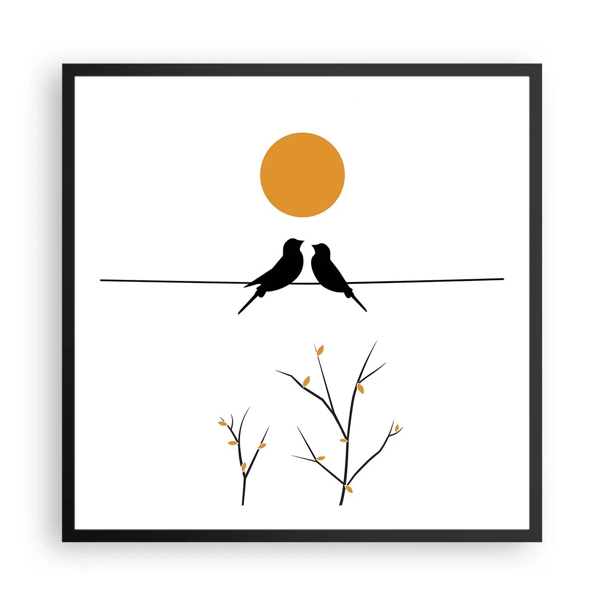 Plakát v černém rámu - Slavíčí večer - 60x60 cm