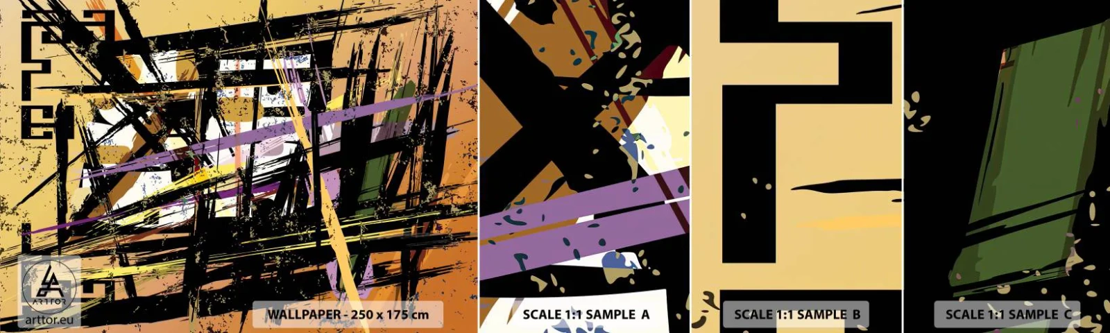 Fototapeta Vzorek Standard Eco - Ostrý řez - Abstrakce, Kus, Moderní vzor - 100x30 cm