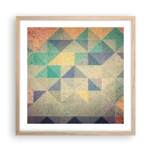 Plakát v rámu světlý dub - Republika trojúhelníků - 50x50 cm