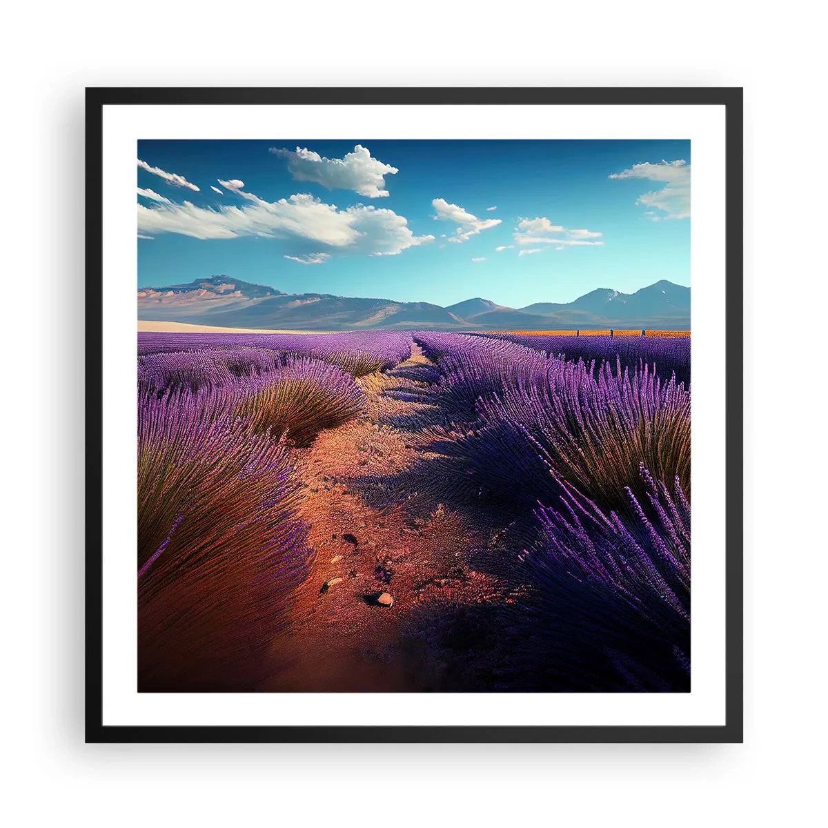 Plakát v černém rámu - Voňavá pole - 60x60 cm