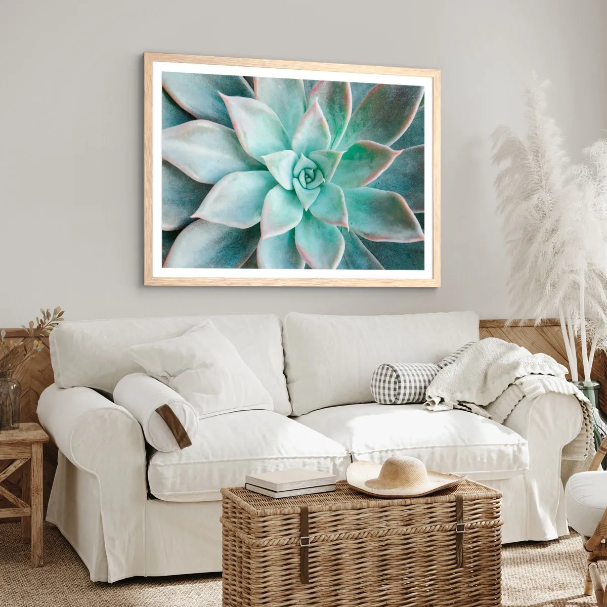 Plakát v rámu světlý dub - Srdce pouště - 70x50 cm