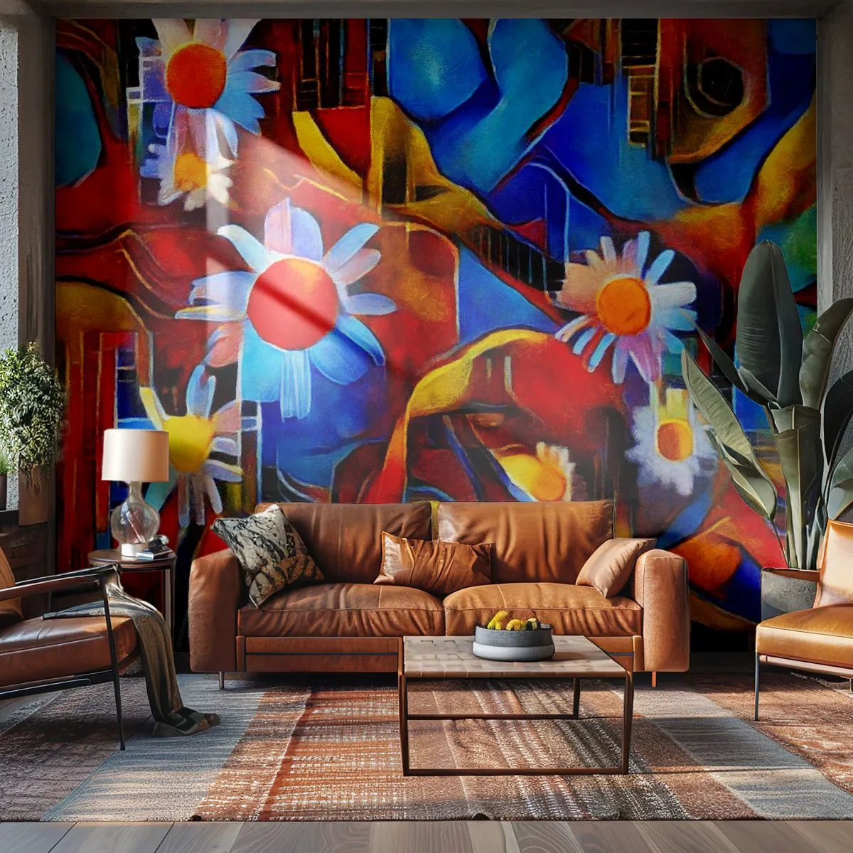 Fototapeta Premium Canvas - Barvy života - Abstrakce, Kubismus, Kus - 200x140 cm