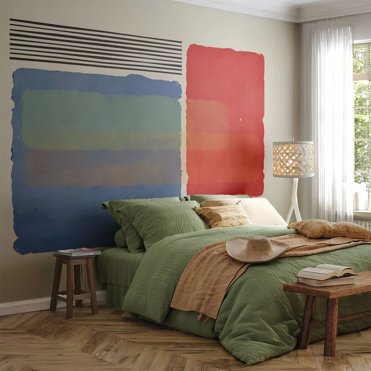 Fototapeta Premium Canvas - Duch a písmeno geometrie - Abstrakce, Kus, Moderní umění. - 300x210 cm