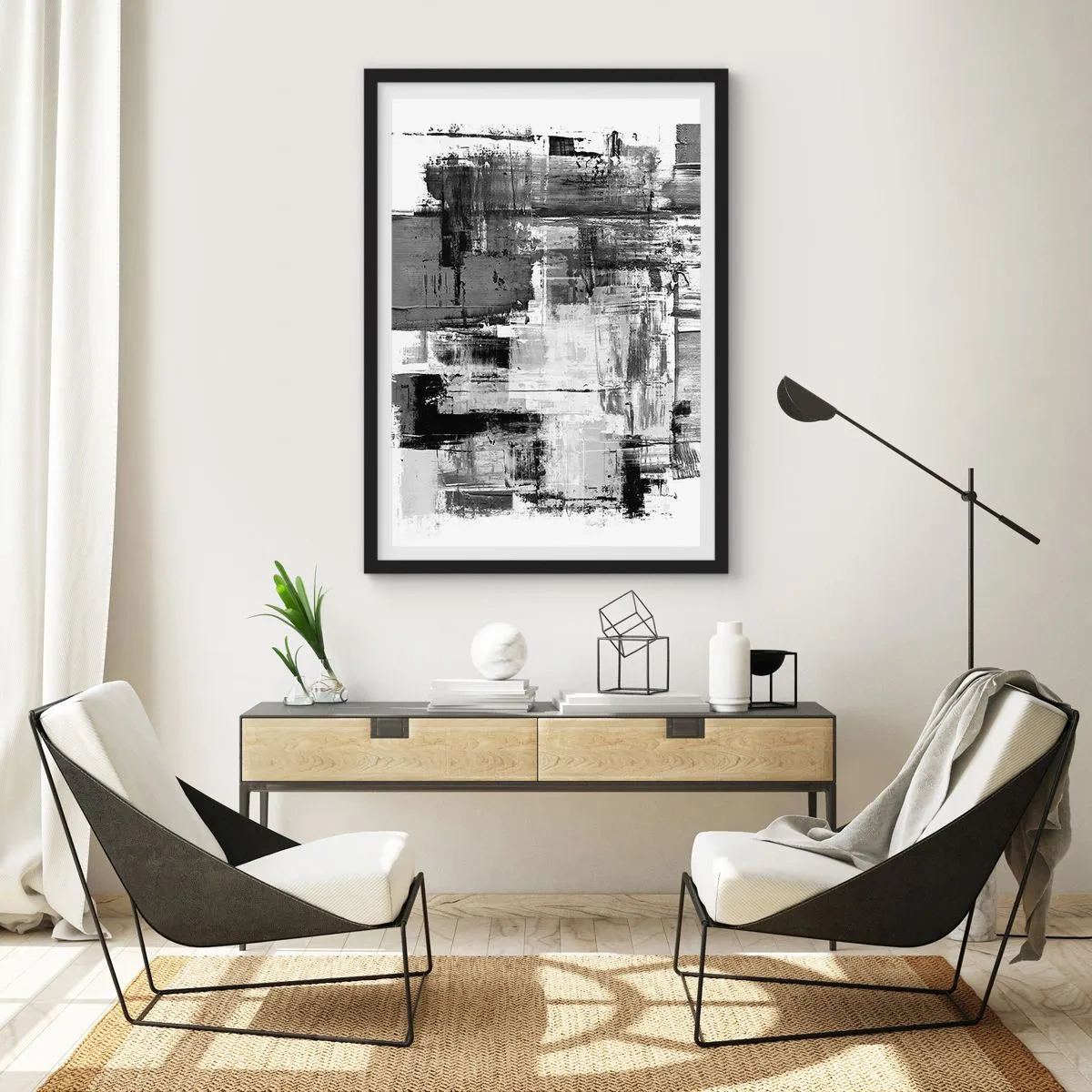 Plakát v černém rámu - Šedé je krásné - 50x70 cm
