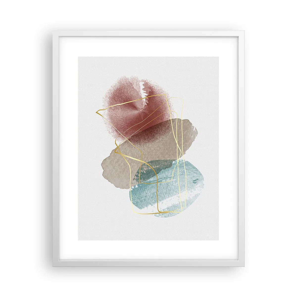 Plakát v bílém rámu - Korálky prostoru - 40x50 cm