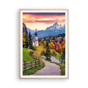 Plakát v rámu světlý dub - Naprosto ideální krajina - 70x100 cm
