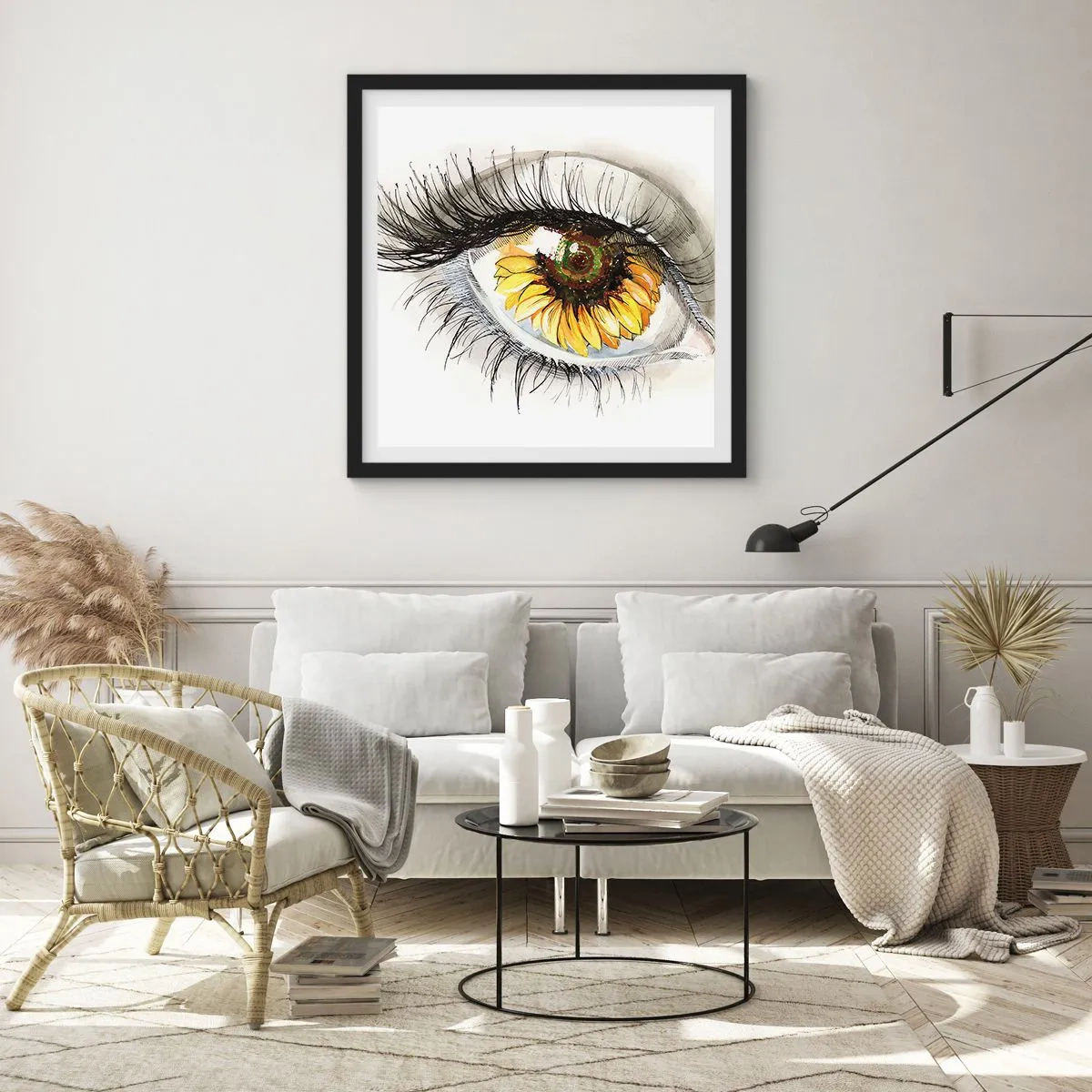 Plakát v černém rámu - Pohled žhavý jako léto - 60x60 cm