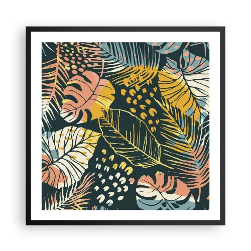 Plakát v černém rámu - Listová fantazie - 60x60 cm