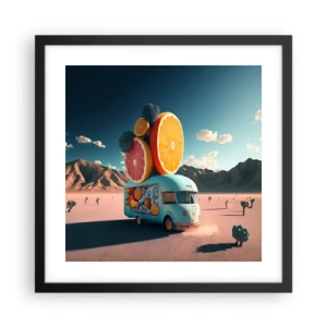 Plakát v černém rámu - Chuť prázdnin - 40x40 cm