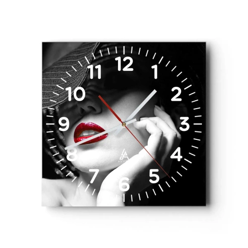 Nástěnné hodiny - Studie v šarlatové - 30x30 cm
