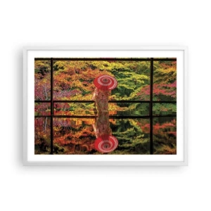 Plakát v bílém rámu - V chrámu přírody - 70x50 cm