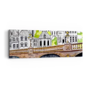 Obraz na plátně - Město jako malované - 90x30 cm