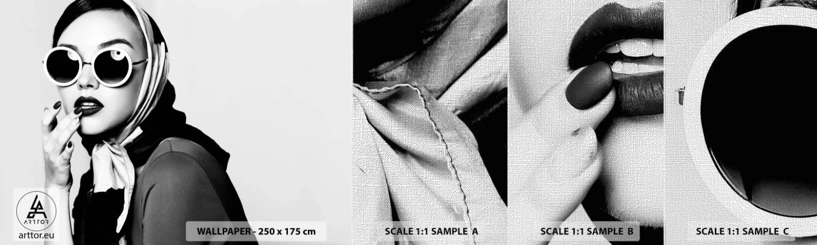 Vzor Fototapety Premium Canvas - Pozdravy z 60. let - Žena, ženská tvář, Vinobraní - 100x30 cm