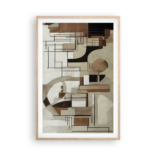 Plakát v rámu světlý dub - Městská krajina 2.0 - 61x91 cm