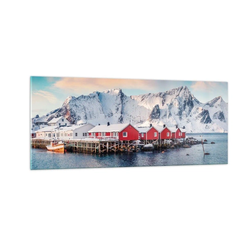 Obraz na skle - Severní útočiště - 100x40 cm