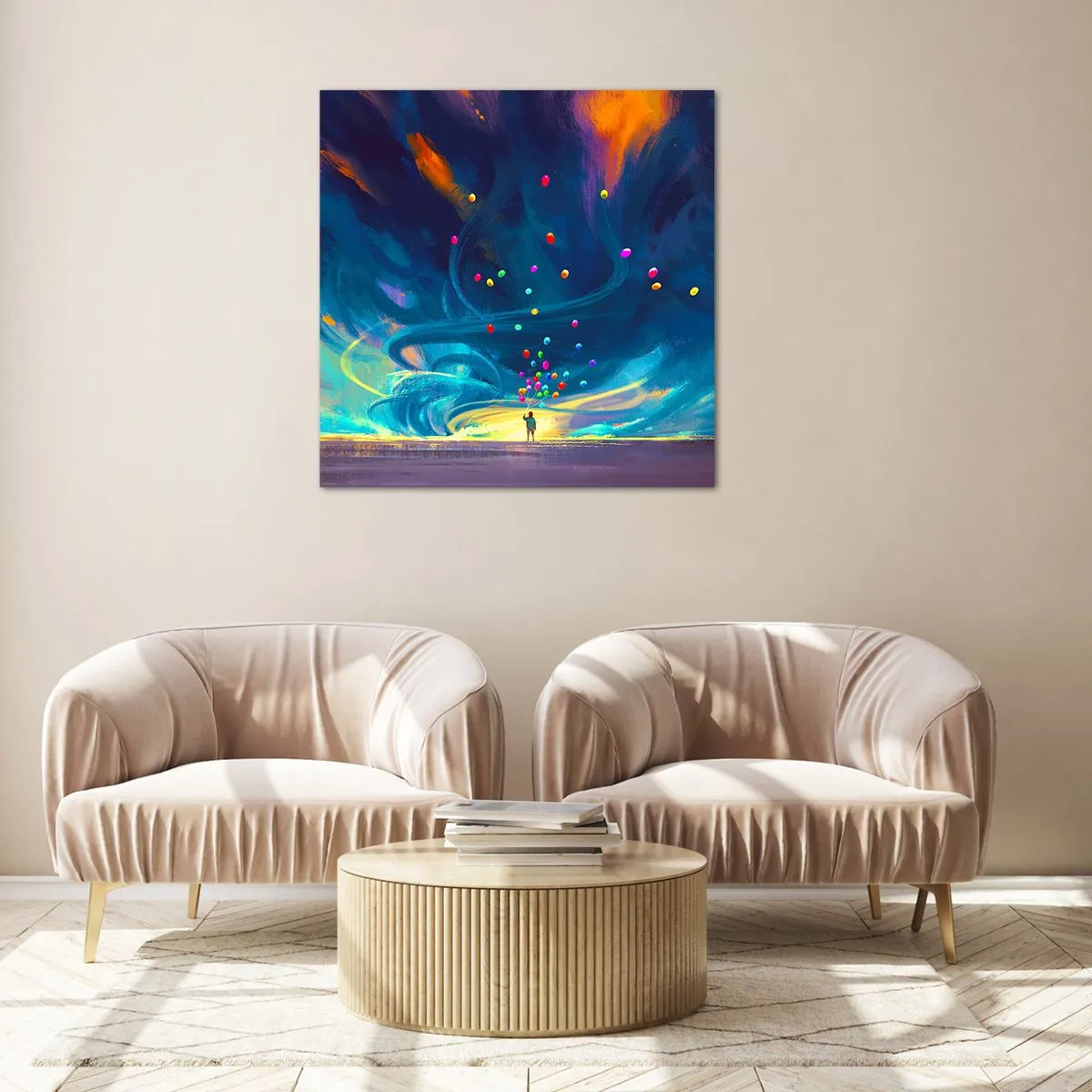 Obraz na skle - Na modrý vítr - 70x70 cm